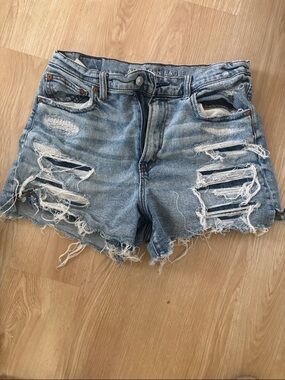 American Eagle Outfitters Ripped Light Blue Denim Jean Shorts